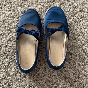 Girls Navy Dream Pairs Satin shoes